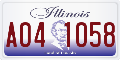 IL license plate A041058