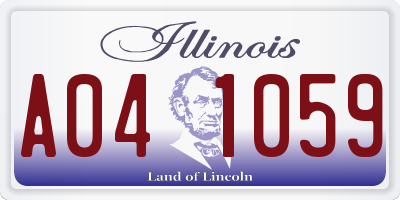 IL license plate A041059
