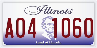 IL license plate A041060