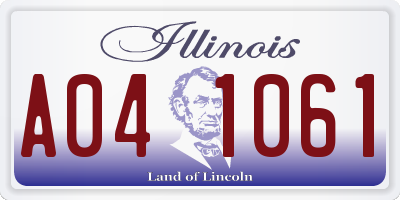 IL license plate A041061