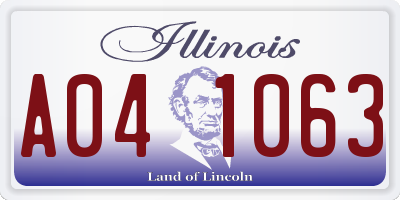 IL license plate A041063