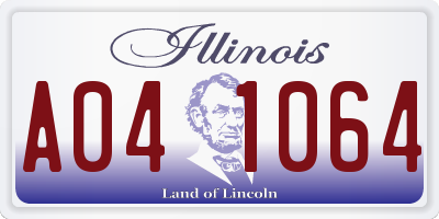 IL license plate A041064