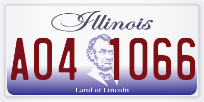 IL license plate A041066
