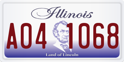 IL license plate A041068