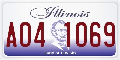 IL license plate A041069
