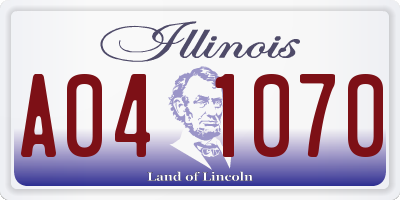 IL license plate A041070