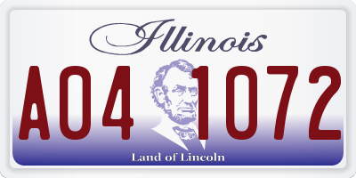 IL license plate A041072