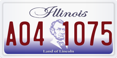 IL license plate A041075