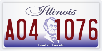 IL license plate A041076