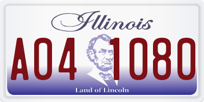 IL license plate A041080