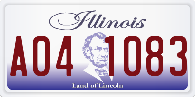 IL license plate A041083