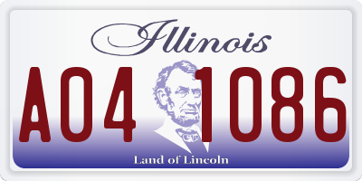 IL license plate A041086