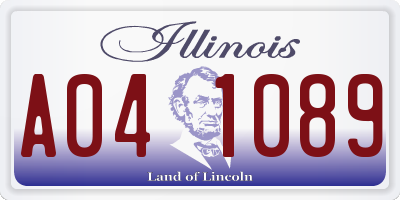 IL license plate A041089