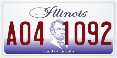 IL license plate A041092