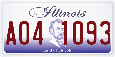 IL license plate A041093