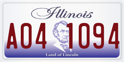 IL license plate A041094