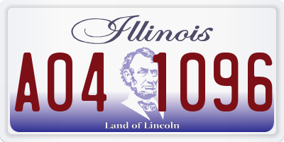 IL license plate A041096