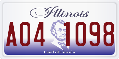 IL license plate A041098