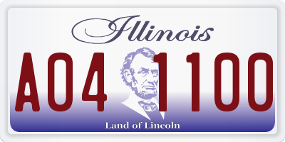 IL license plate A041100