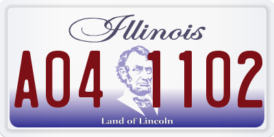 IL license plate A041102