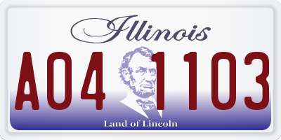 IL license plate A041103