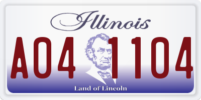 IL license plate A041104