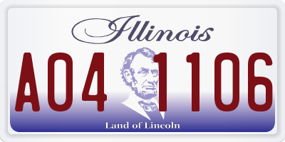 IL license plate A041106