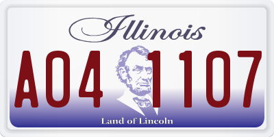 IL license plate A041107