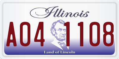 IL license plate A041108