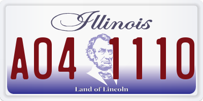 IL license plate A041110