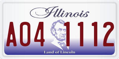 IL license plate A041112