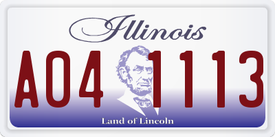 IL license plate A041113