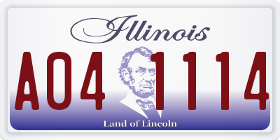 IL license plate A041114