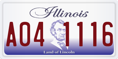IL license plate A041116