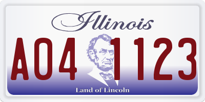 IL license plate A041123