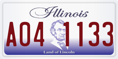 IL license plate A041133