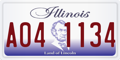 IL license plate A041134