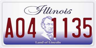 IL license plate A041135