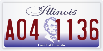 IL license plate A041136