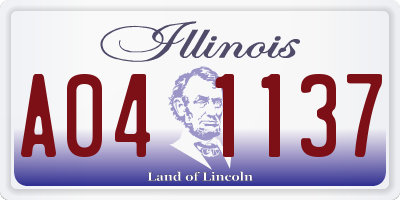 IL license plate A041137