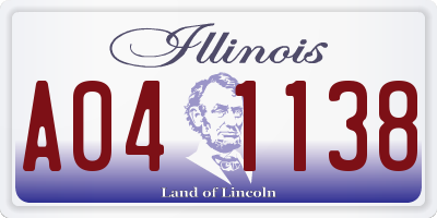 IL license plate A041138