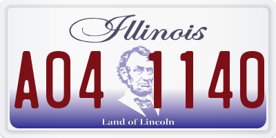 IL license plate A041140