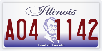 IL license plate A041142