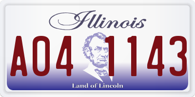 IL license plate A041143