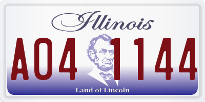 IL license plate A041144