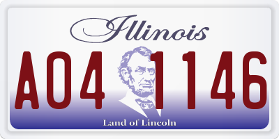 IL license plate A041146