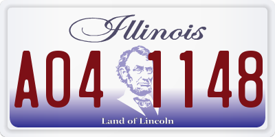IL license plate A041148