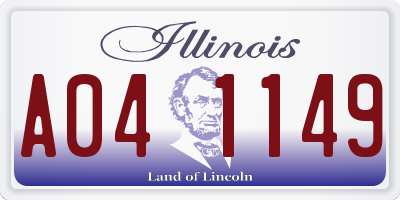 IL license plate A041149