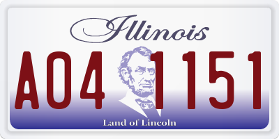 IL license plate A041151