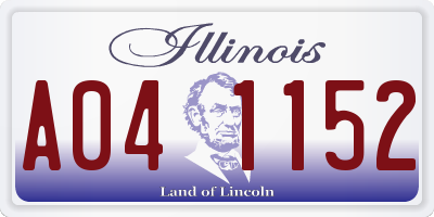 IL license plate A041152